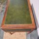 solid wood desk, leather top and extension