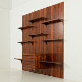 Poul Cadovius rosewood wall unit with back panels Cado, Denmark, 1960s