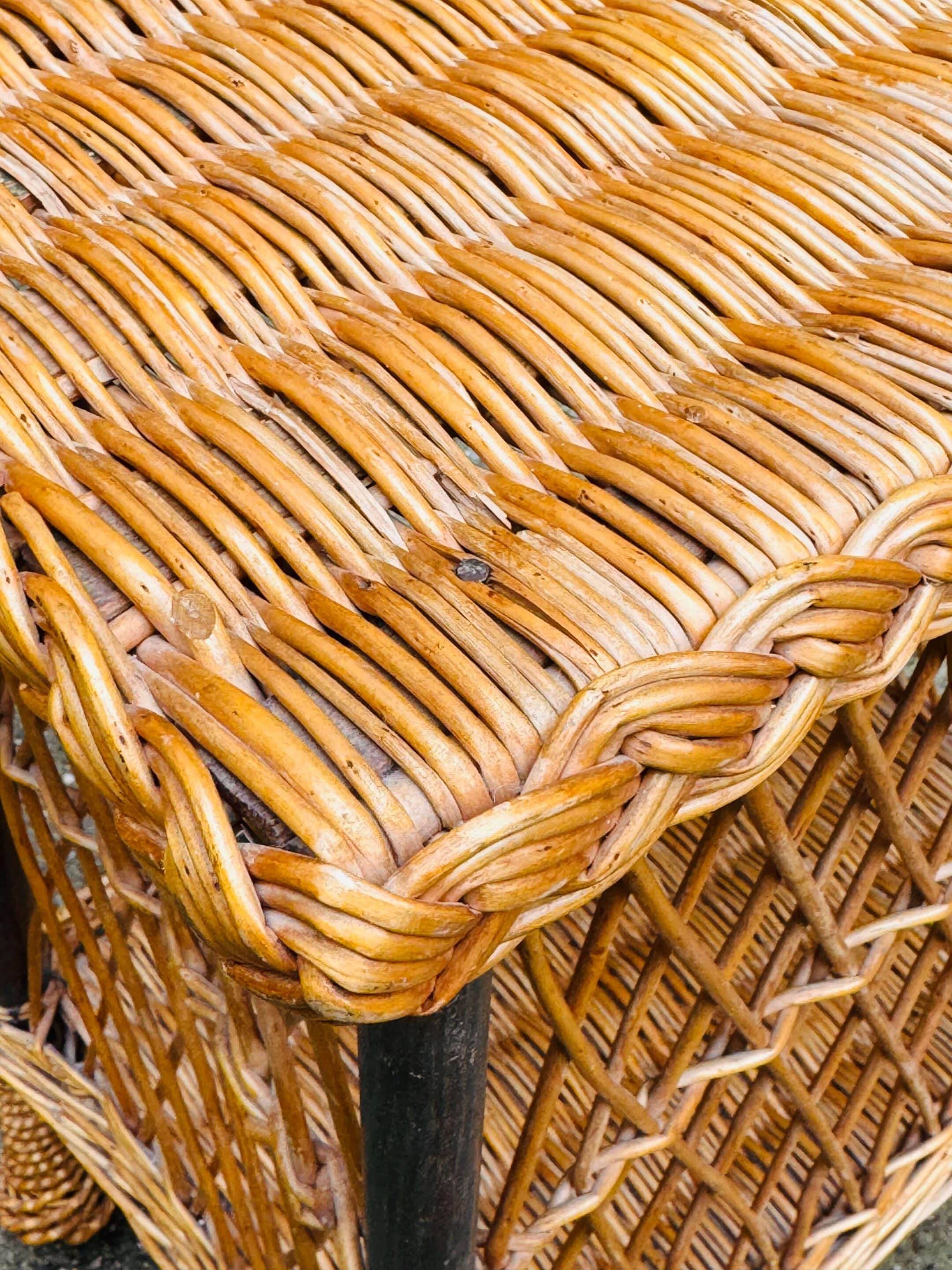 Occasional table, wicker side table.