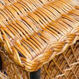 Occasional table, wicker side table.