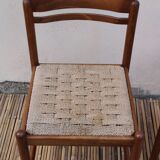Pair of wooden and rope chairs