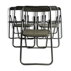 Série de 6 chaises métal - vert