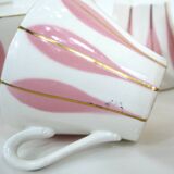 10 white ceramic coffee cups - Digoin 9604 France - vintage 50s