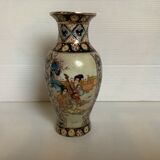 Chinese vase painted in relief