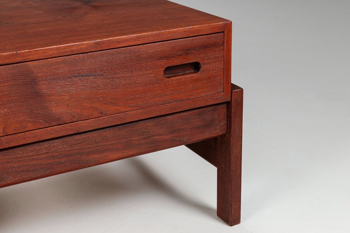 Illum Wikkelso side table in teak Hjorring Mobel Denmark 1960