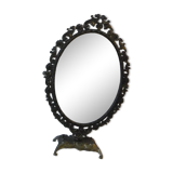 Brass table mirror