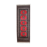 Vintage carpet Uzbek Bukhara handmade 65cm x 170cm 1960s, 1C712