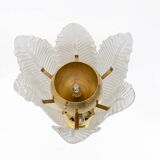 Mid-century Modern Brass and Murano Glass Big Table Lamp by Mazzega