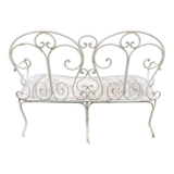 Banquette de jardin ancienne en fer forgé. Vers 1900