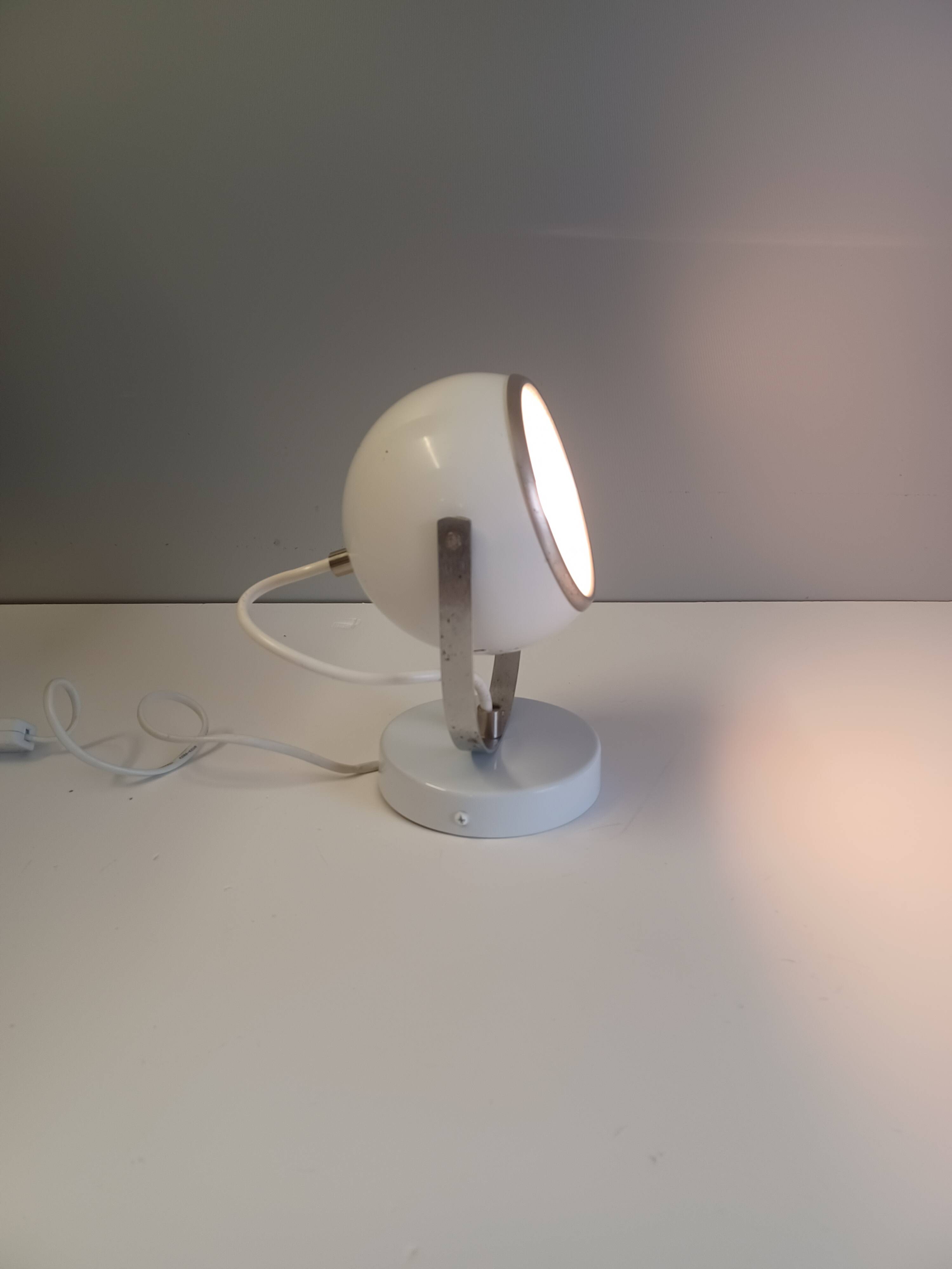 Wall lamp - Eye Ball - Space Age - Glossy White - 1970