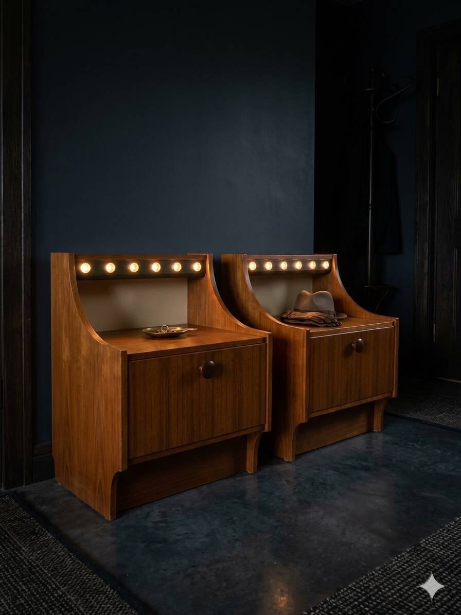 Pair of Scandinavian teak bedside tables from the 1960s.