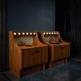 Pair of Scandinavian teak bedside tables from the 1960s.