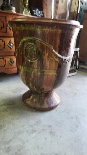 Large glazed terracotta flower pot Boisset Anduze 2002