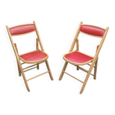 Paire de chaises pliantes des années 50