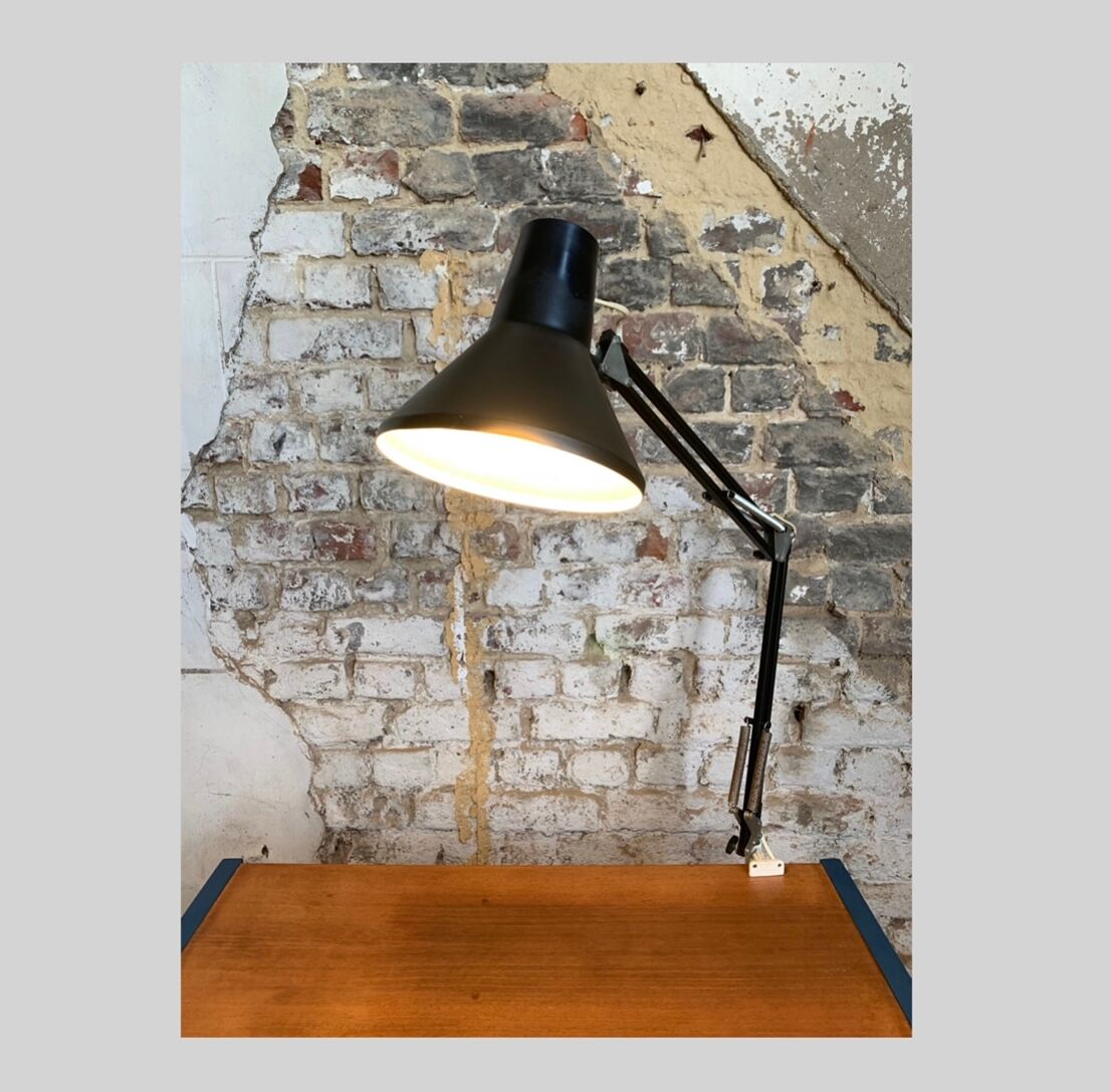 Lampe d'architecte par E.S Horn, Danemark , 1980s , noir