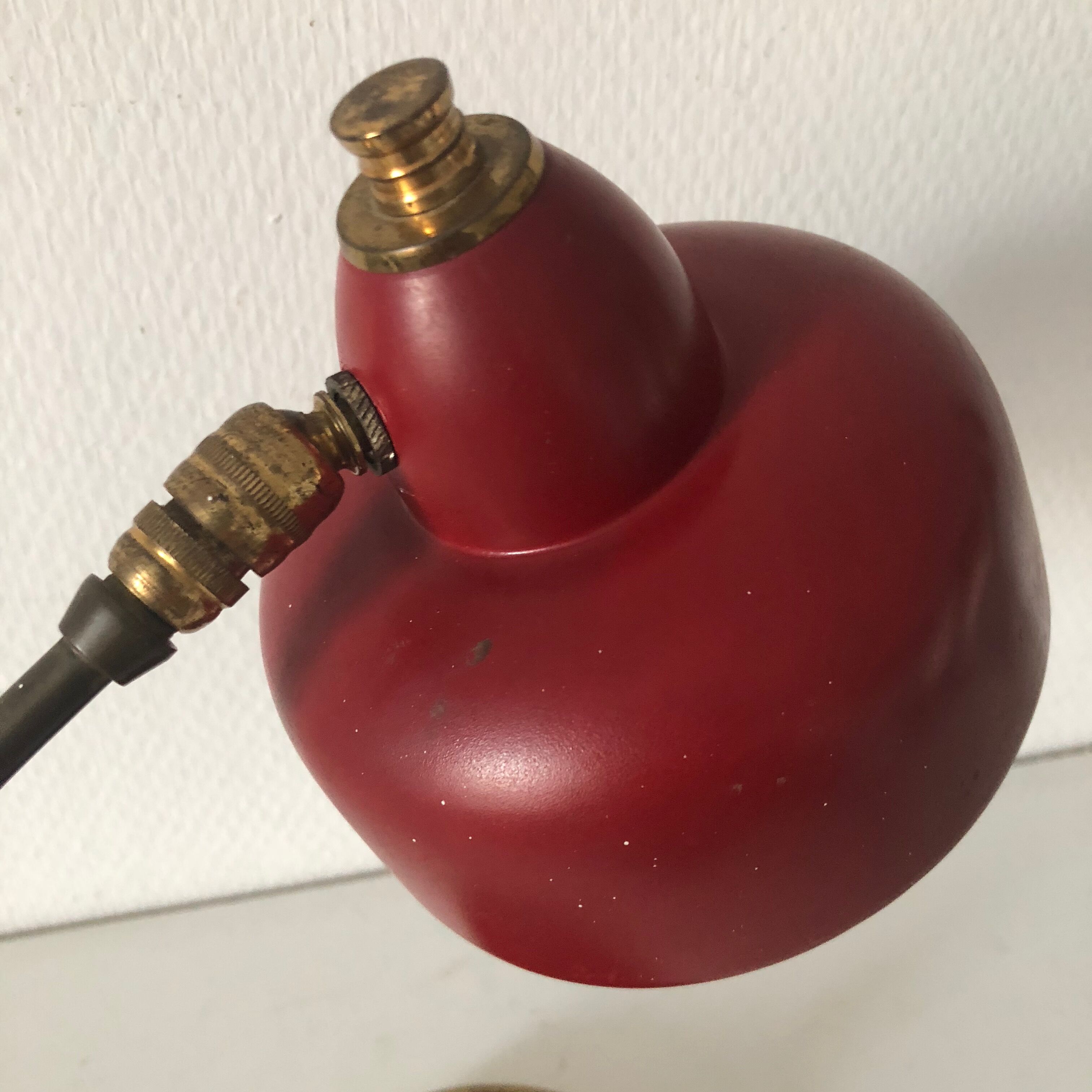 Lamp red disderot editor turkish 28cm vintage 1950