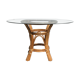 Rattan and glass dining table
