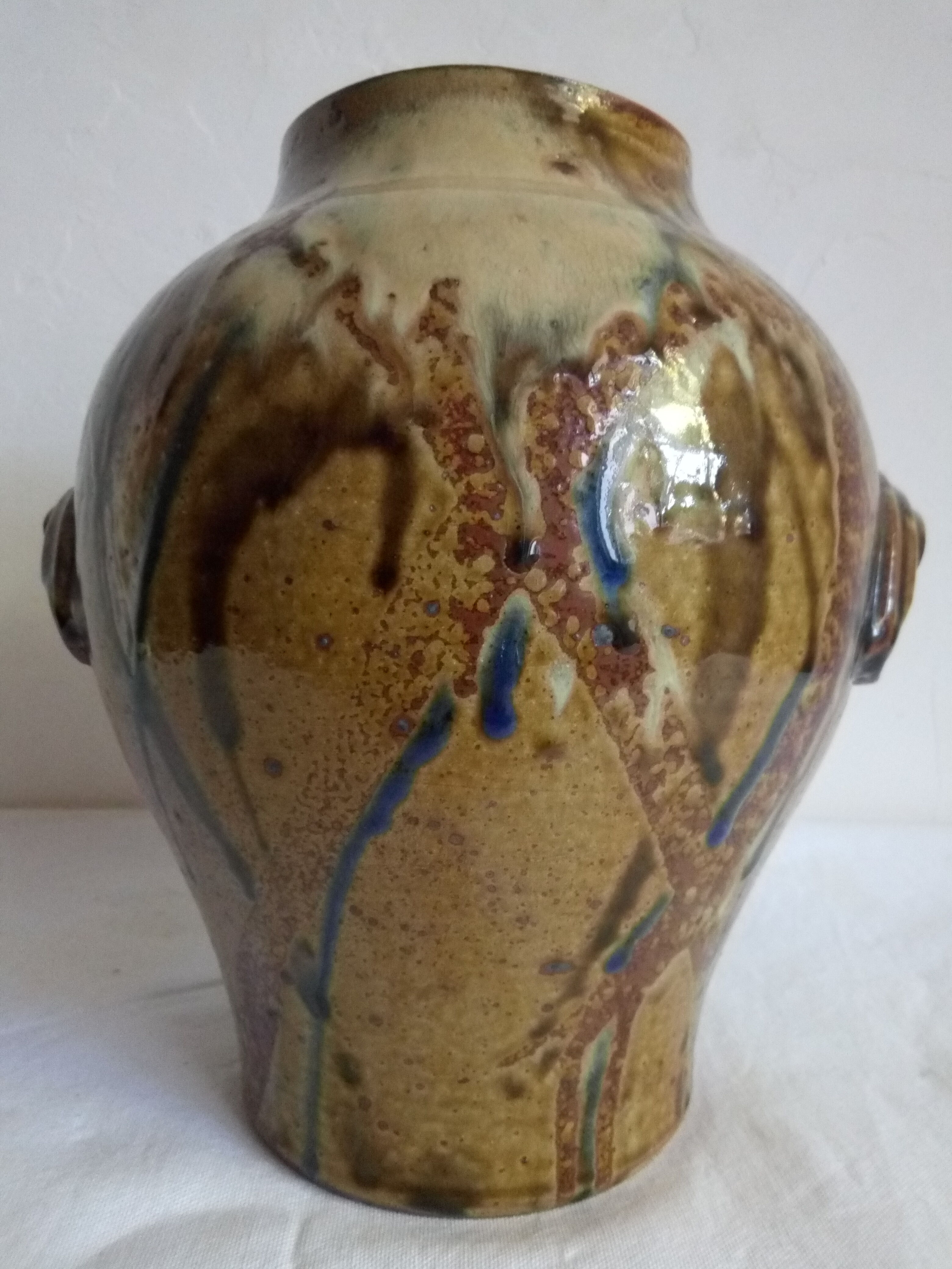 Enamelled sandstone vase from the 1970s