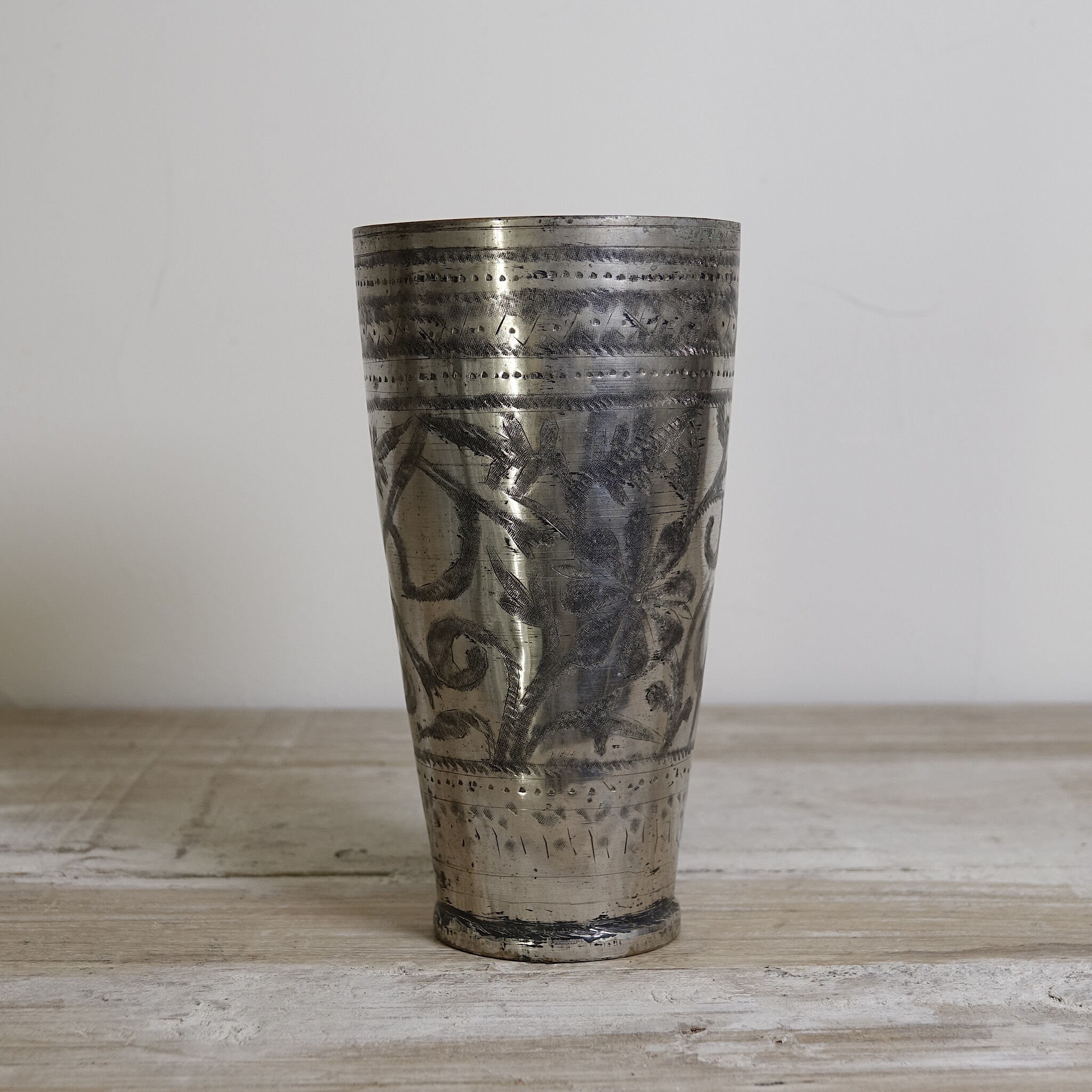 Antique brass lassi glass