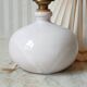 Enamelled terracotta lamp signed, pleated lampshade 1960