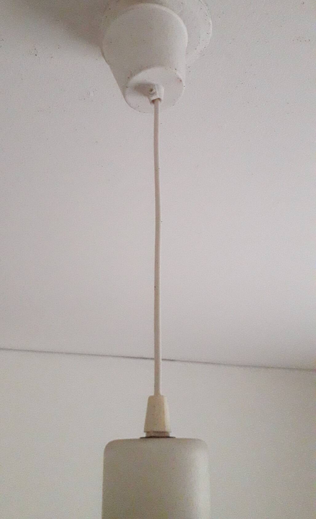 Vintage opaline and metal pendant light