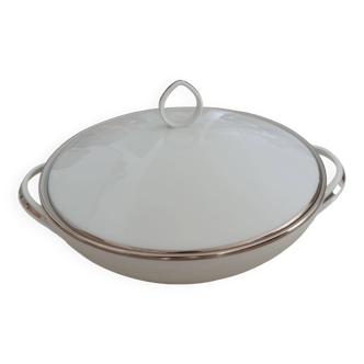 Légumier ou soupière  bord argenté