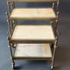 Neoclassical nesting trolleys in gilded brass and peach marble 1950/1960.