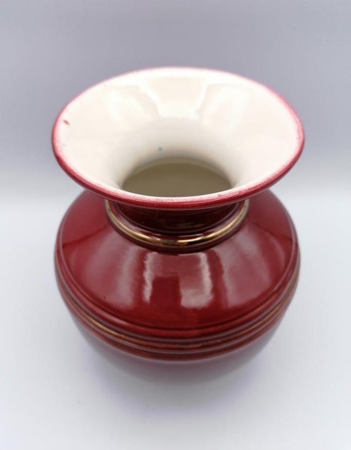 Red ceramic vase
