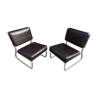 Paire de chauffeuses annees 70