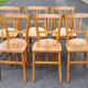 6 Luterma bistro chairs, blond wood, vintage, 50s