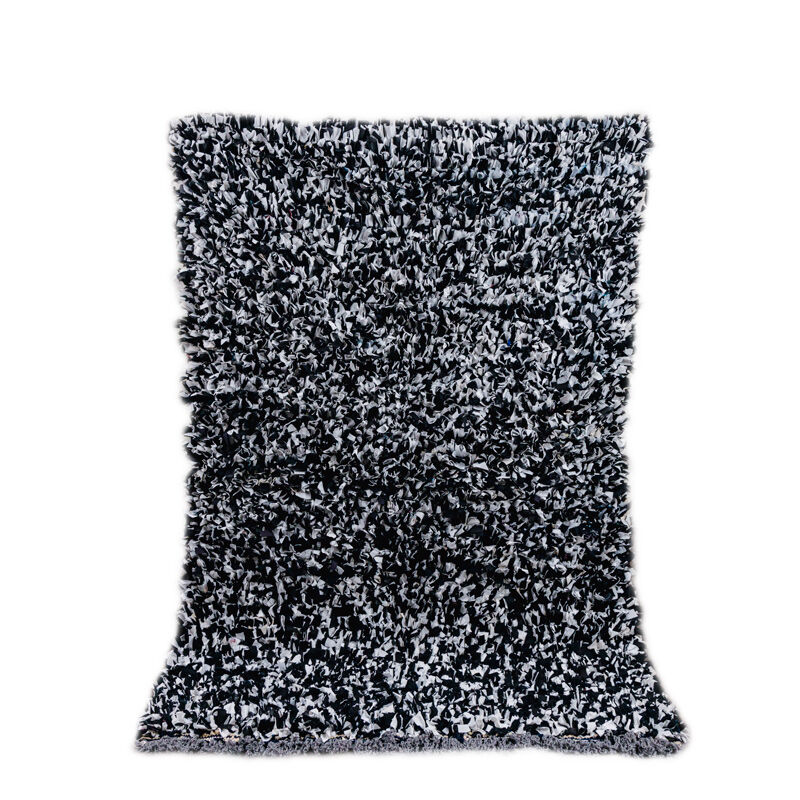 Berber carpet boucherouite black 115x175 cm