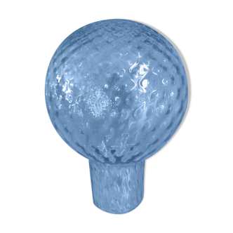 Old luminaire blown glass color blue ball