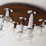 Vintage lamp of the 70s design in chrome glass space age