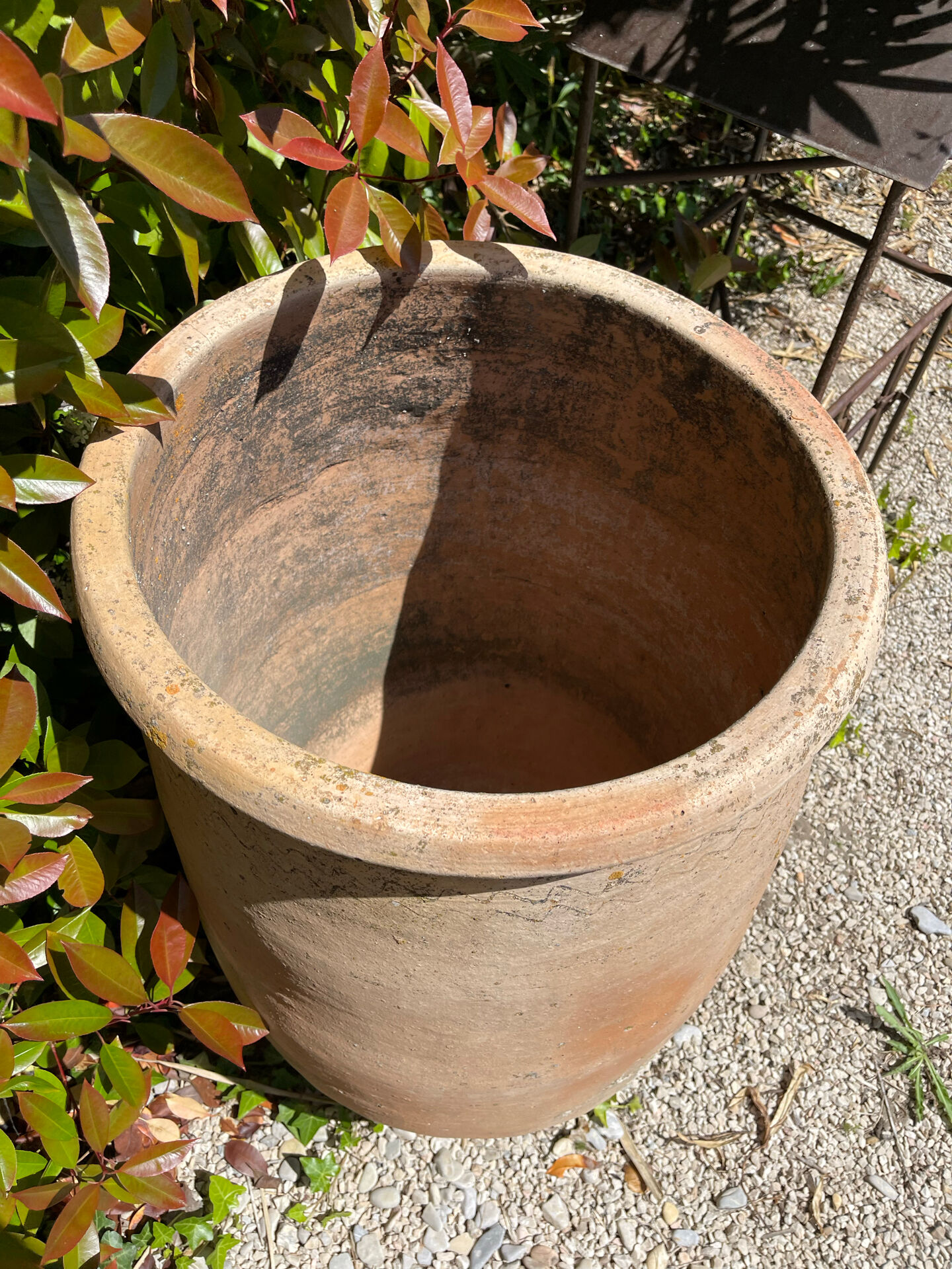 Ancient terracotta pottery jar