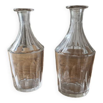 Lot 2 petites carafes en verre - vintage