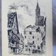 Strasbourg, original Indian ink wash drawing by Jean Villette (1913-2005)