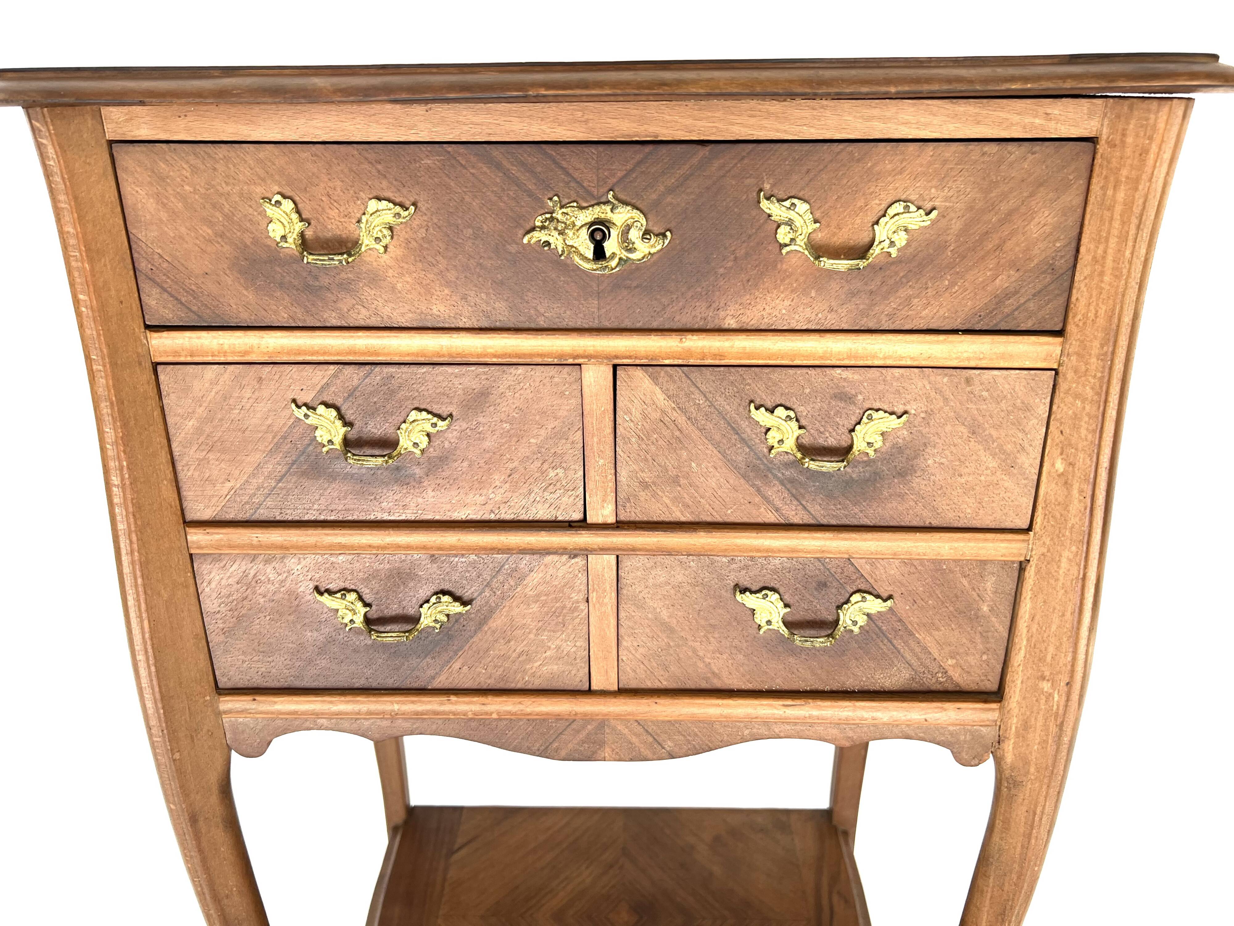 Louis XV style marquetry side table – circa 1900