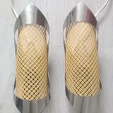 Pair of chrome wall lamp space age year 70