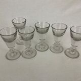 Lot de 6 verres cul épais bar bistrot ancien vintage