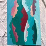 Faces on wood. 40x60
