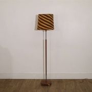 Scandinavian floor lamp in teak and brass from the 1960s.
