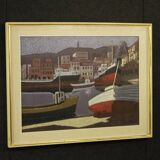 Signed Italian seascape painting from the 20th century