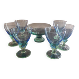 Lot de 6 verres et une coupe Bormioli Rocco Bahia, Italie