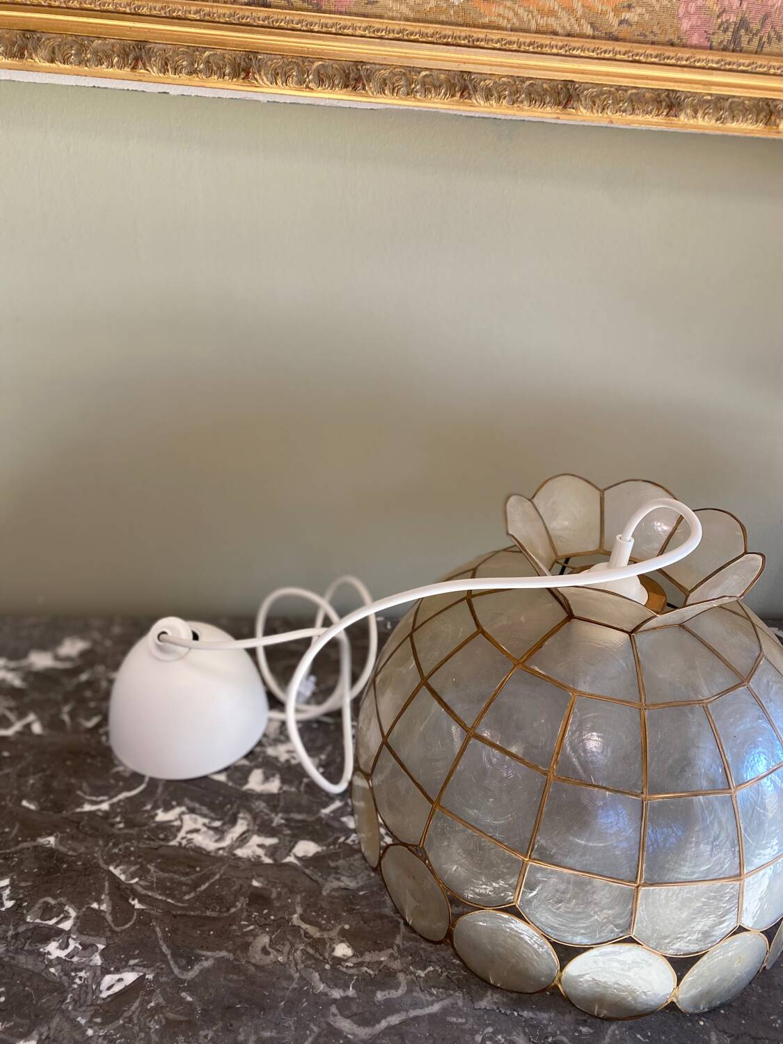 Vintage mother-of-pearl pendant light