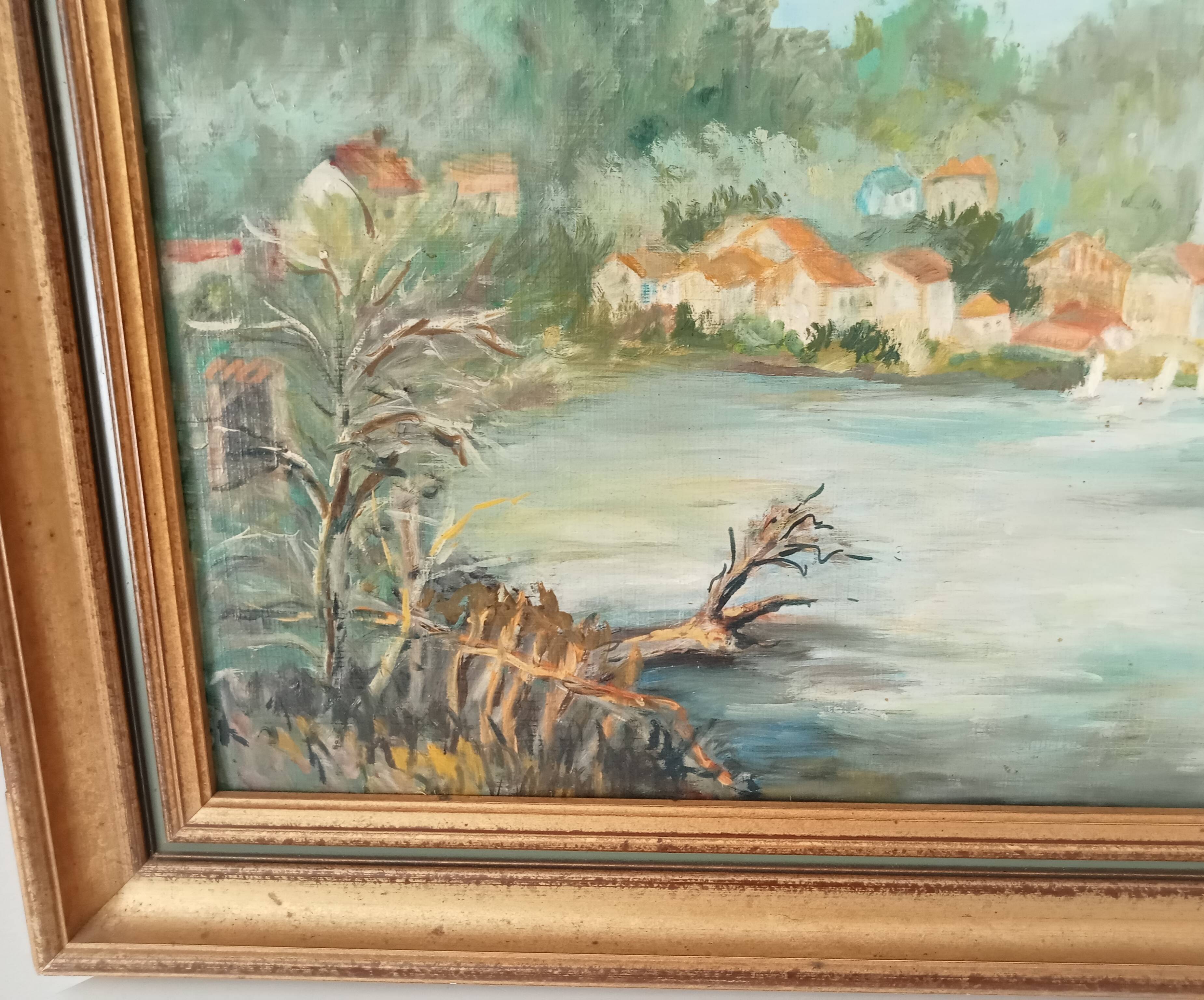 Old painting oil on canvas signed J.V.