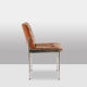 Série de 6 chaises en cuir et métal chromé, années 1970