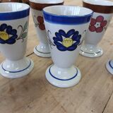7 old glazed stoneware mazagrans