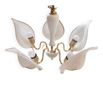 Chandelier en verre de Murano Franco Luce des années 1970 fabriqué en Italie