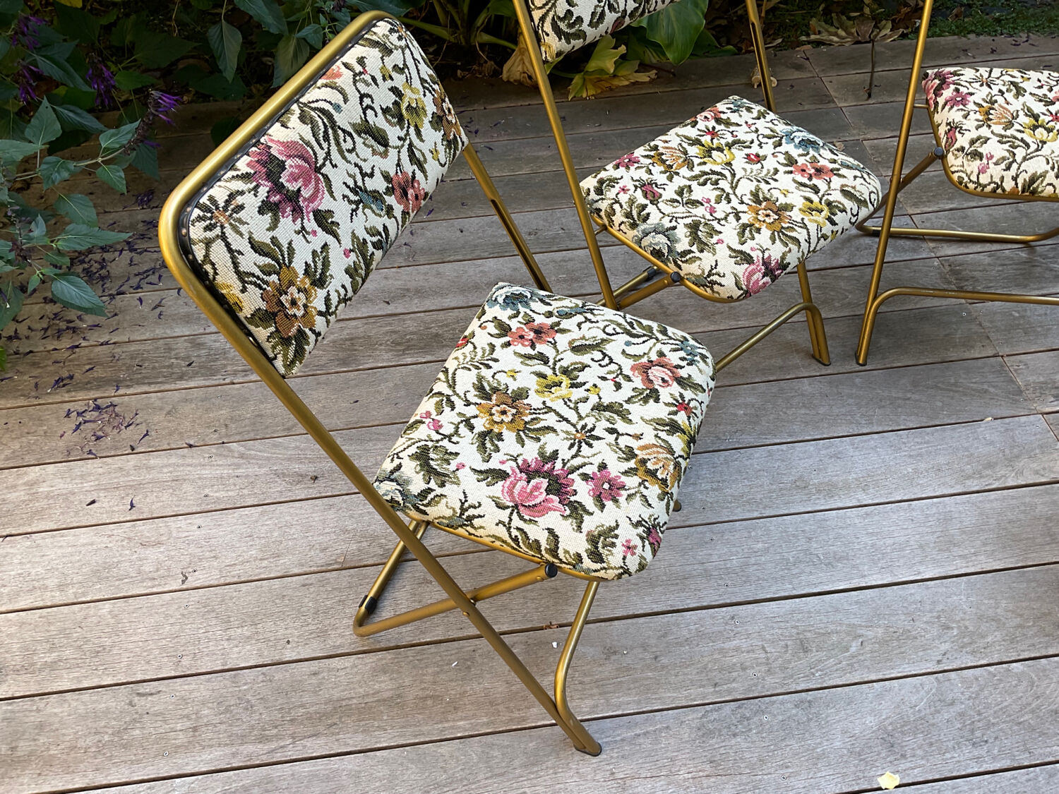 4 Vintage Lafuma Chantazur folding chairs