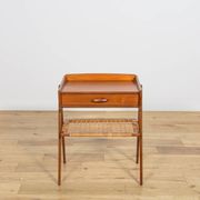 Mid-Century Teak and Rattan Nightstands by Søren Rasmussen, Denmark, 1960s,